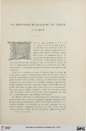 3. Pér. 36.1906: Un tripthyque flamand du XVe siècle à Valence