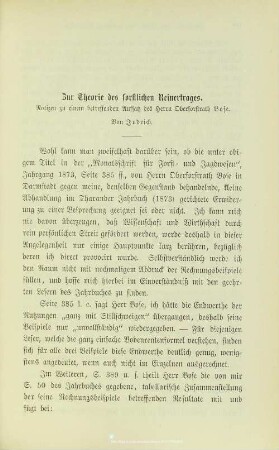 I.7. Zur Theorie des forstlichen Reinertrags
