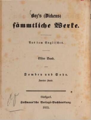 Boz's (Dickens) sämmtliche Werke, 11