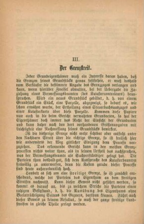 III. Der Grenzstreit