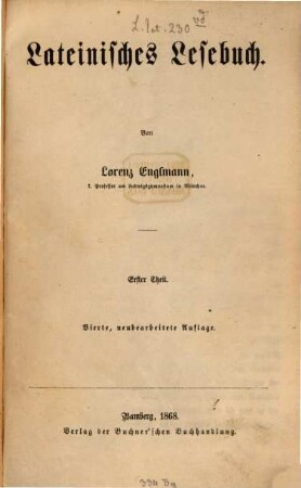 Lateinisches Lesebuch, 1