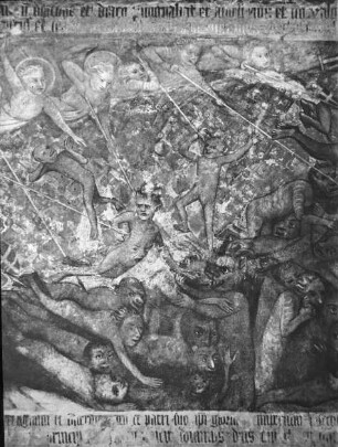 Karlštejn / Karlstein (Tschechien), Burg Karlštejn, Marienkapelle, Fresko: Apokalypse (Detail), Meister Theoderich u. Werkstatt