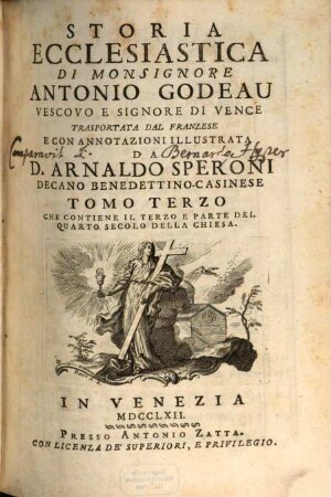 Storia Ecclesiastica, 3. Che Contiene Il Terzo E Parte Del Quarto Secolo Della Chiesa