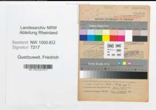 Entnazifizierung Friedrich Quedzuweit, geb. 26.09.1900 (Kraftfahrer)