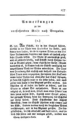 Anmerkungen zu der vorstehenden Reise nach Bengalen