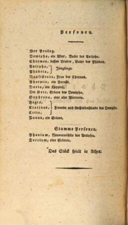 Terenzens Lustspiele, Zweiter Theil