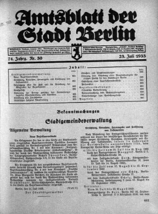 1933,30: Nr. 30, 23. Juli 1933