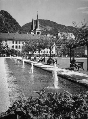 Berchtesgaden, Schlossgarten, Schloss (ehem. Stift), Stiftskirche