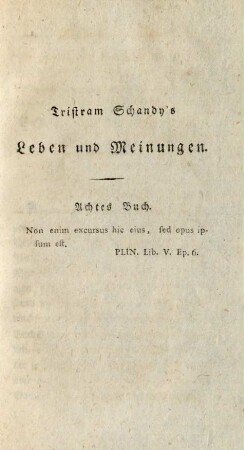 Tristam Schandy's Leben und Meinungen. Achtes Buch