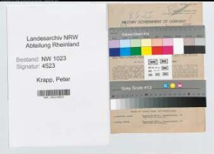 Entnazifizierung Peter Krapp , geb. 06.08.1906 (Verkaeufer)