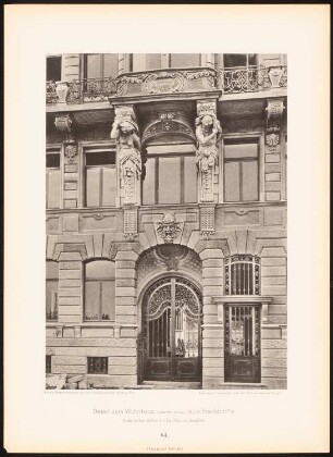 Doppelwohnhaus, Frankfurt/Main: Ansicht, Detail (aus: Moderne Neubauten, 1.Jg., 1894, hrsg. W. Kick)