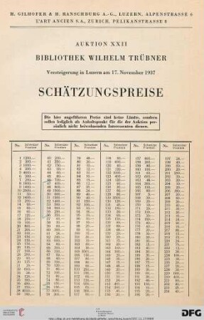 Schätzungspreise