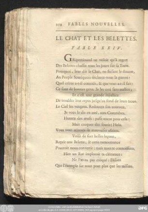 Le Chat Et Les Belettes. Fable XXIV.