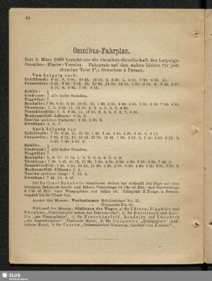 Omnibus-Fahrplan