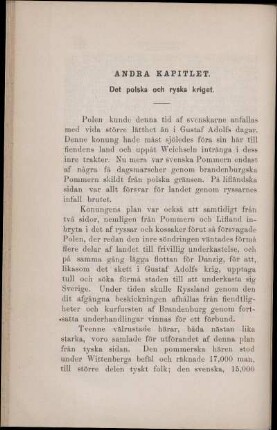 Andra Kapitlet. Det polska och ryska kriget.