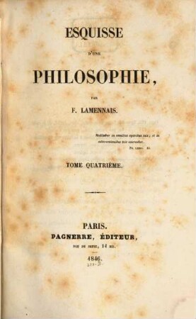 Esquisse d'une philosophie, 4