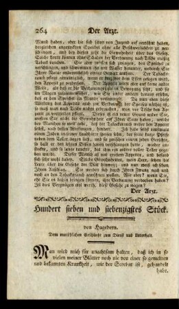 Hundert sieben und siebenzigstes Stück