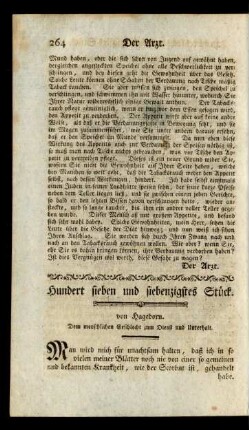 Hundert sieben und siebenzigstes Stück