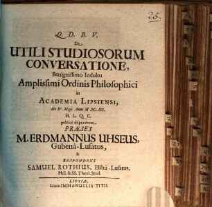 De Utili Studiosorum Conversatione