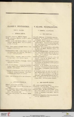 Classis V. pentandria