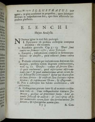 Elenchi Hujus Analysis.