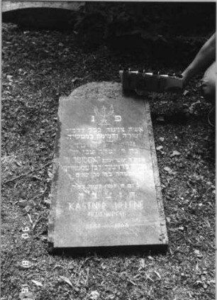 Grabstein 131 (Index: 99618489) Maße HxBxT: 103x52xo.A. cm Beschreibung: Grabplatte Symbolik: dreiarmiger Leuchter: Grabstein 131