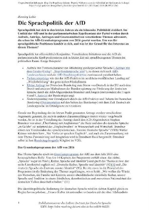 Die Sprachpolitik der AfD