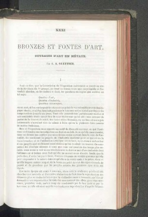 XXXI Bronzes et fontes d'art.