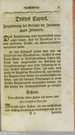 Drittes Kapitel. Zergliederung des Gefechts der Infanterie gegen Infanterie