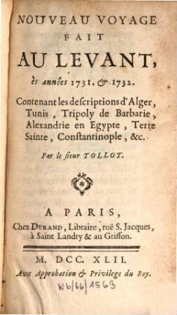 Nouveau voyage fait au Levant