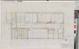 Recklinghausen (Recklinghausen) Staatliches Aufbaugymnasium Umbau des Altbaus Grundriß 2. Obergeschoß 1961 1 : 50 59,5 x 94,5 Pause Staatshochbauamt Recklinghausen Regierung Münster Nr. 34121