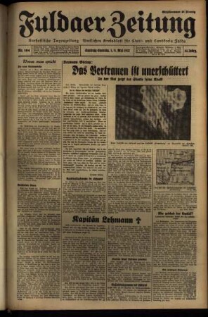 Erste Ausgabe vom Sonntag, den 09. Mai 1937.