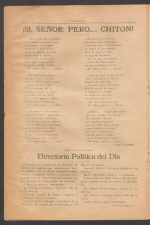 Directorio político del día