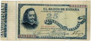 Geldschein, 25 Pesetas, 17.5.1899