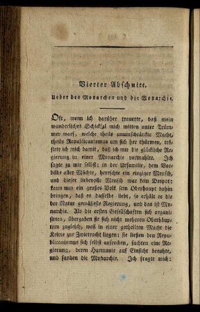 Vierter Abschnitt. Ueber den Monarchen und die Monarchie