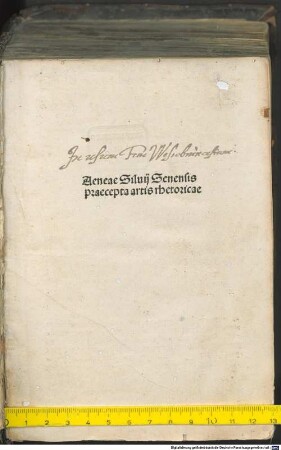 Artis rhetoricae praecepta : Gewidmet Johann von Baden, Erzbischof von Trier