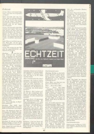 Echtzeit (Realtime). Ein Film von Hellmuth Costard und Jürgen Ebert