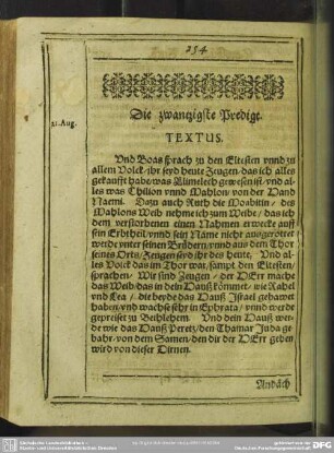 Die zwantzigste Predigt