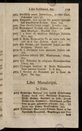 159-169, Libri Manuscripti