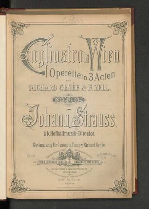 Cagliostro in Wien : Operette in 3 Acten