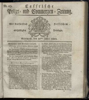 Nr. 49, Mittwoch den 20sten Junii. 1821
