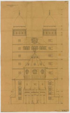 Fischer, Theodor; Ulm; Garnisonkirche (Pauluskirche) - Westseite (Ansicht)