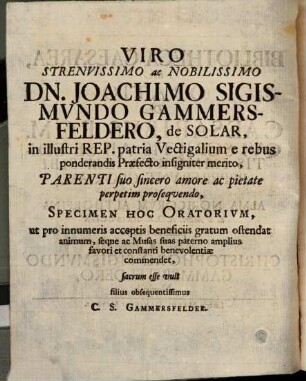 Bibliotheca caesarea, sive Oratio de caesaribus Rom. qui scriptis ab se editis immortalem sibi pepererunt gloriam