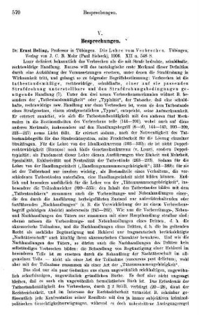 570-576, V. Besprechungen
