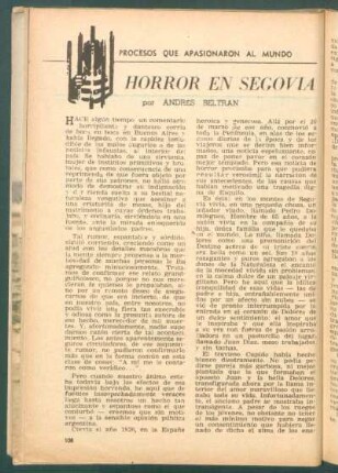 Horror en Segovia : Procesos que apasionaron al mundo