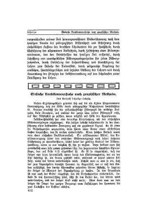Einfache Reeaktionsversuche nach graphischer Methode