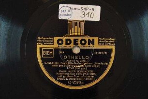 Othello : 1. Akt, Finale, Duett Othello-Desdemona: "Nun in der nächt'gen Stille"; (Gia nella notte densa); 1. Teil / Musik: G. Verdi