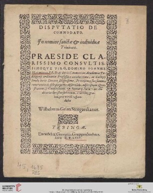 Dispvtatio De Commodato.