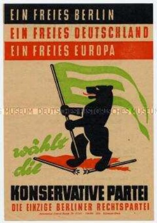 Illustriertes Wahlflugblatt der Konservativen Partei West-Berlin