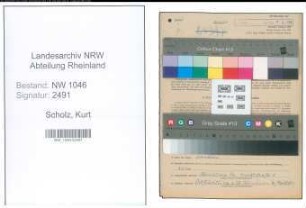 Entnazifizierung Kurt Scholz , geb. 18.07.1894 (Obersteuerinspektor)